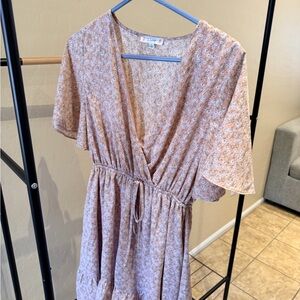 Love Beige Floral Dress